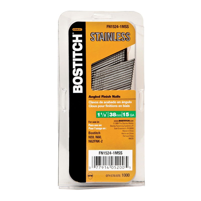 BOSTITCH FINISH ANGLED SS 6D 2" FN15321MSS STAINLESS NAIL 1M