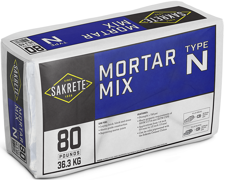 CONPROCO MORTAR MIX TYPE S 80LB Cement, Mortar, Sakret Hancock
