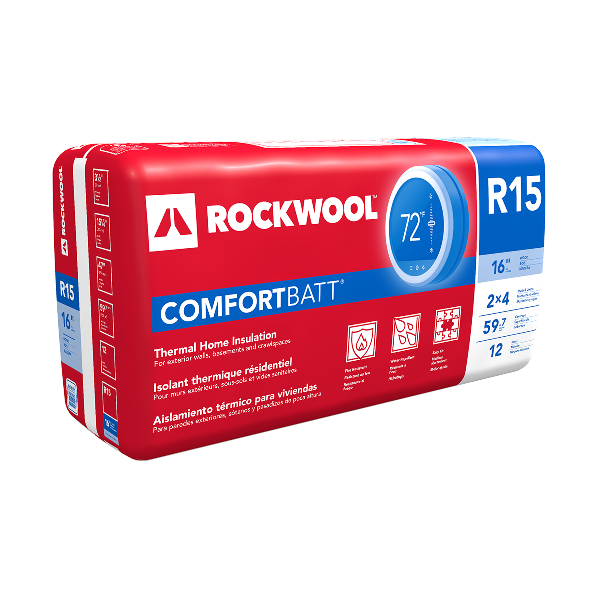 ROCKWOOL COMFORT BATT 91/2"X23"X47" R38 3BATTS 22.5SF RXCB3823